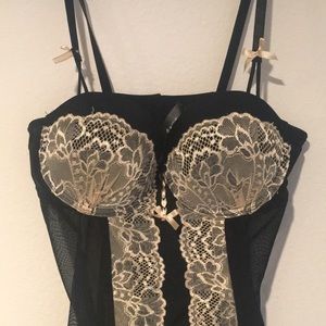 Shear lingerie with push up bra
